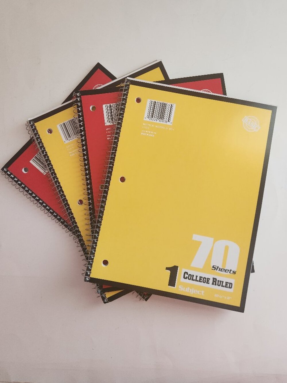 College Ruled 70 Page 1-Subject Spiral Notebooks Norcom Basic *AS IS*